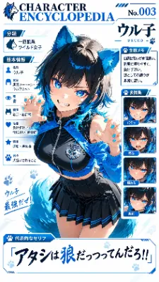 🐺 ウル子図鑑 〜誇り高き蒼き一匹狼〜💙