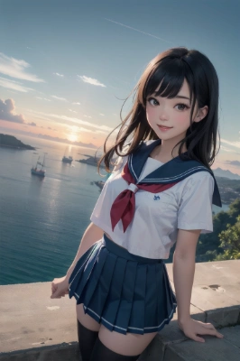 入江の夕暮れ