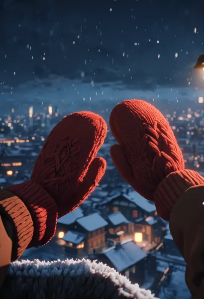 雪夜の約束、手を重ねて