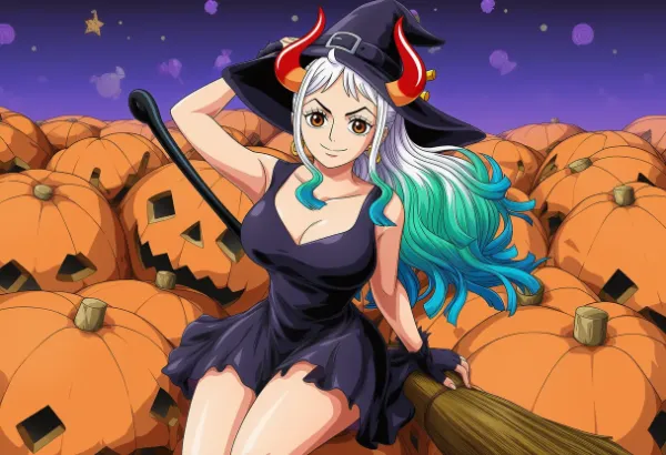 ONE PIECEのヤマト×ハロウィン魔女画像