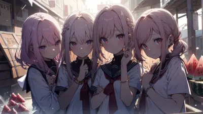 quadruplets appealing with their eyes