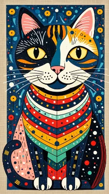 猫(エスニック調)
