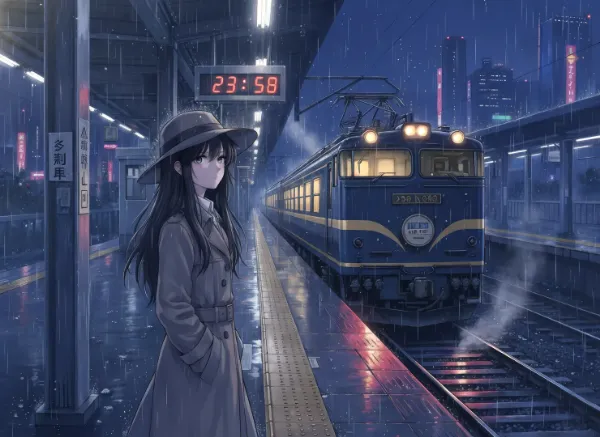 雨夜の終電、少女の秘密の旅立ち