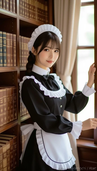 静謐なる献身 ― 書庫に佇むメイド