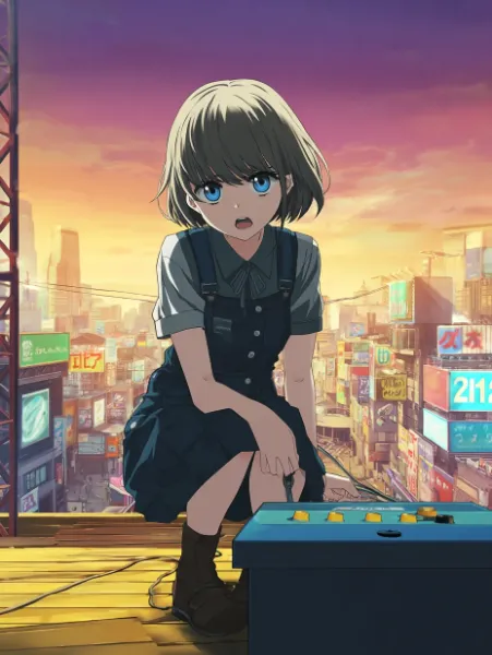 夕焼けとクイズ少女