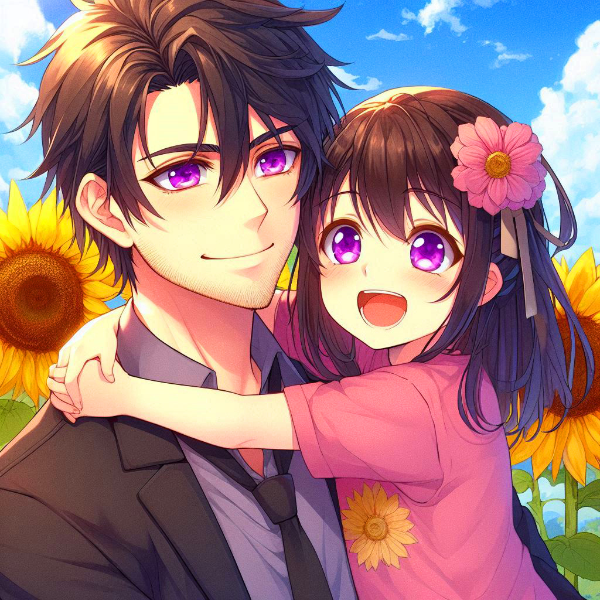 パパと娘と、ひまわり畑＊その2(9枚)