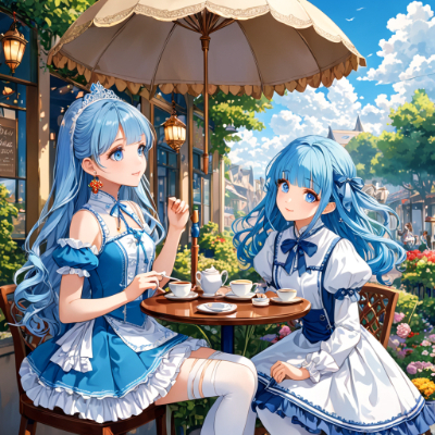 お昼の青髪さん