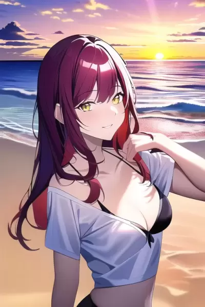 夕日を背に微笑む幼馴染