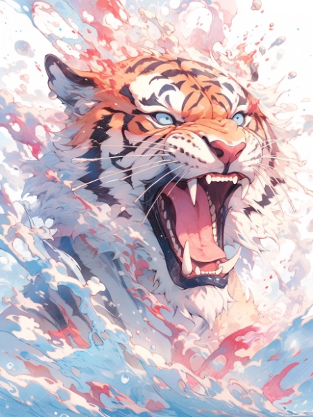 虎水彩画🐅