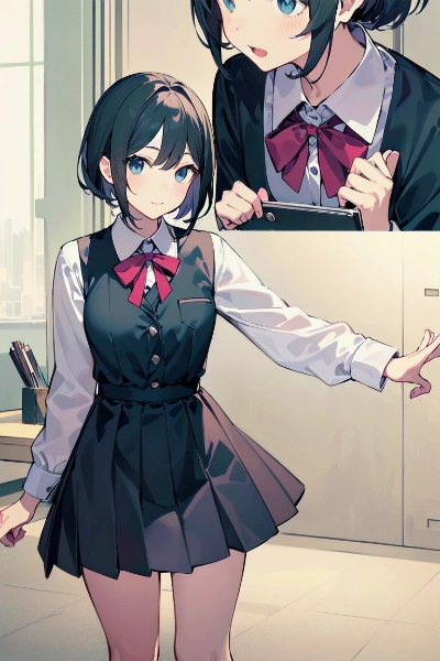 アニメ塗りの少女