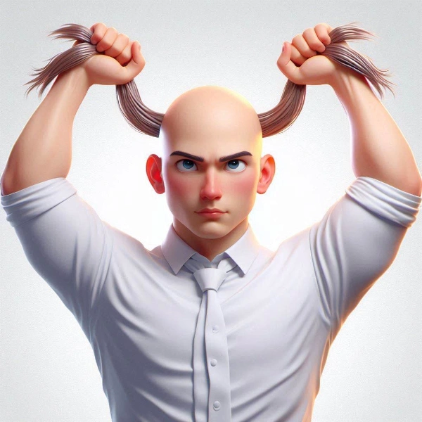 手でツインテールを作ってる坊主