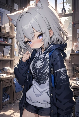 パーカー女子