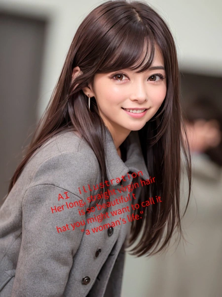 ストレートロングヘア美少女