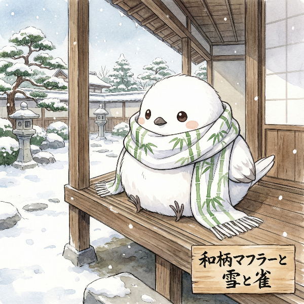 ふわふわ和柄雀