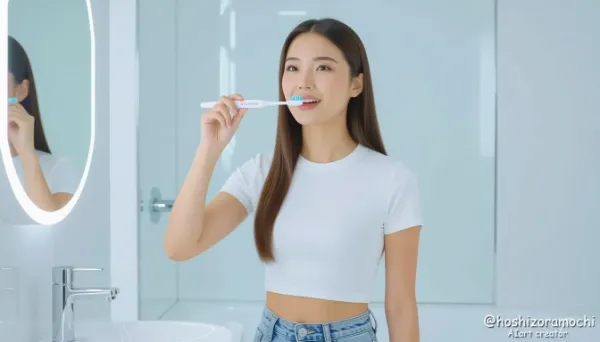 「朝の清潔習慣」──歯ブラシで歯を磨く - "Morning cleanliness routine" - Brushing your teeth with a toothbrush