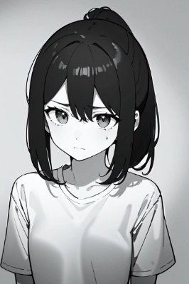 黒髪ポニーテール