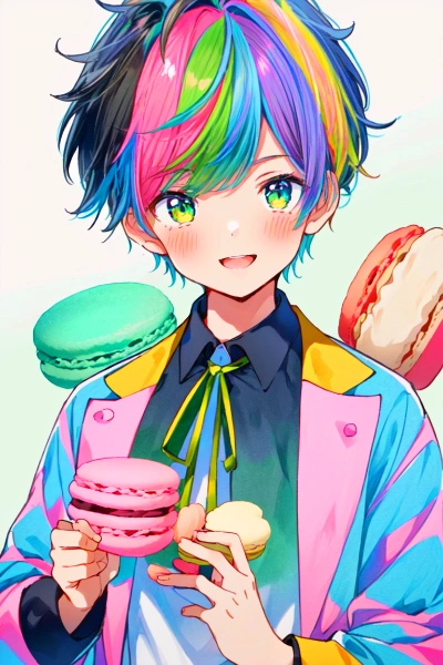 パステルカラーなマカロンと短髪少年★(3枚)