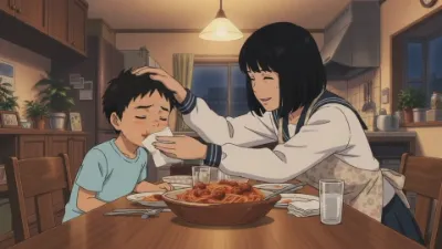姉弟で夕食　動画