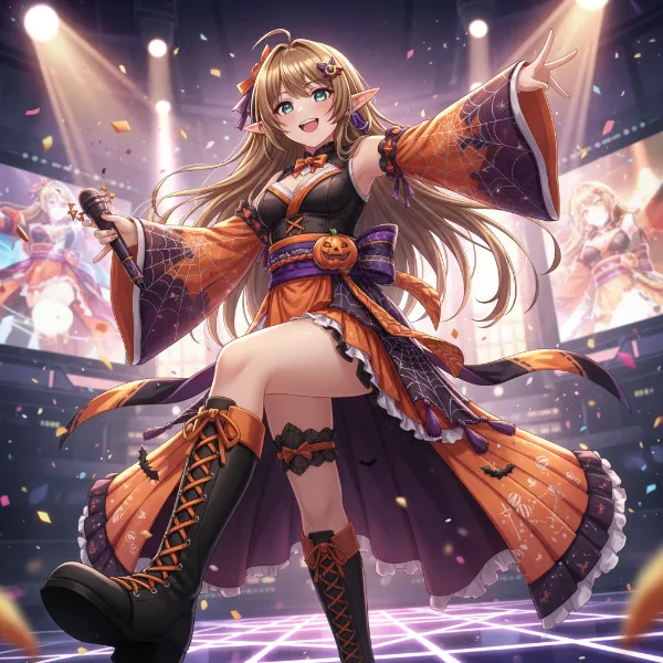 和風アイドル衣装ハロウィン風エルフさん