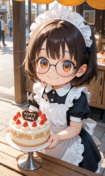 幼女さんエプロンドレス　ケーキ屋さん