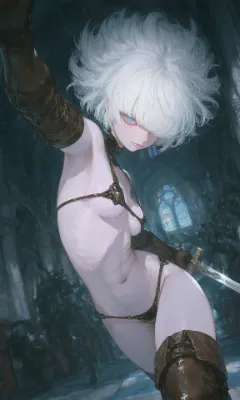 影の聖堂に舞う白髪の剣士