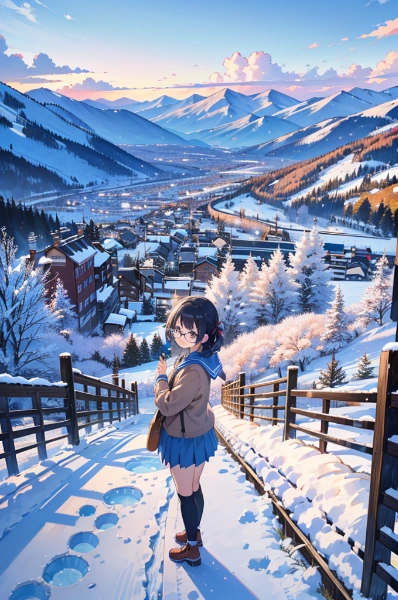 少女と雪の街