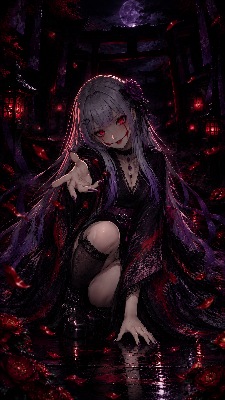 [流血有]赤い花びら（しおん）