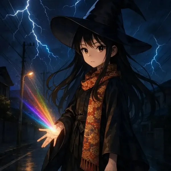 魔法は、手の平から、発光させる！