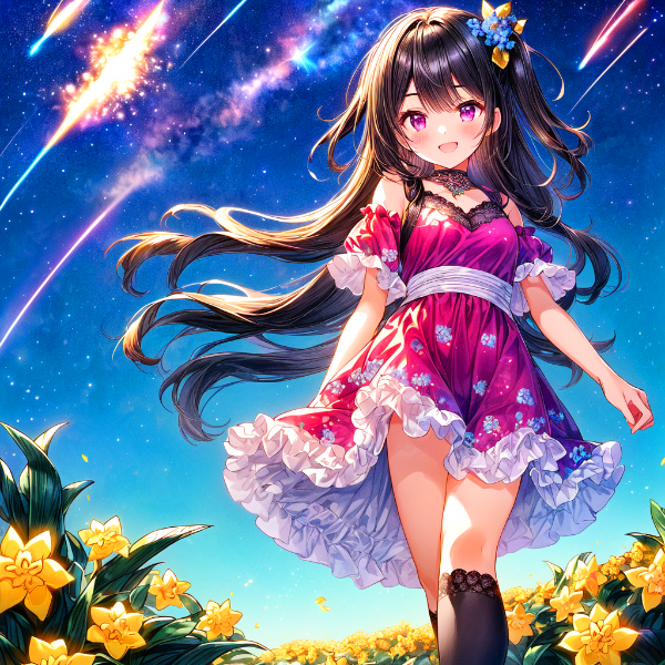 流れ星と、うちの子★(2枚)