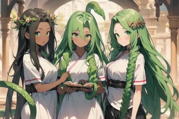 かわいいゴルゴン三姉妹を作ろうとしたのですが……。