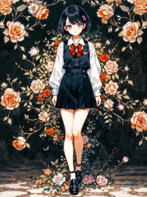 pink rose school girl
