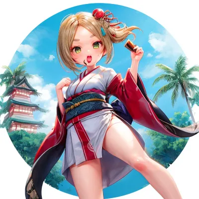 和風かと思ったらヤシの木