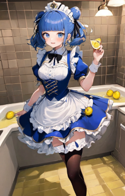 素敵な青髪メイドさん