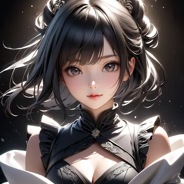 光に輝く黒髪の少女