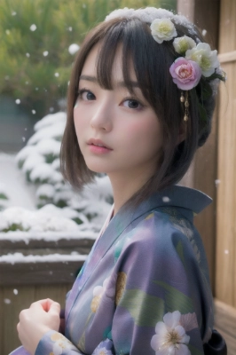 雪が降る温泉宿