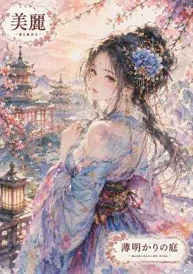 薄明かりの庭に舞う美麗の影