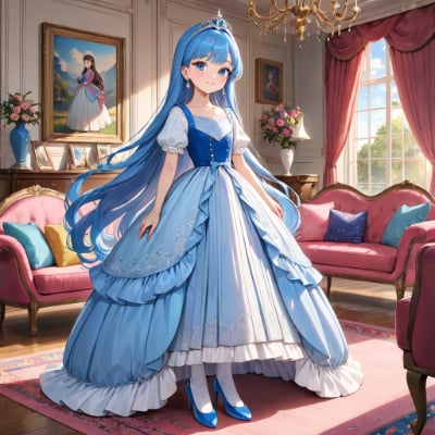 朝の青髪お姫様