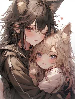 擬人化オオカミ百合