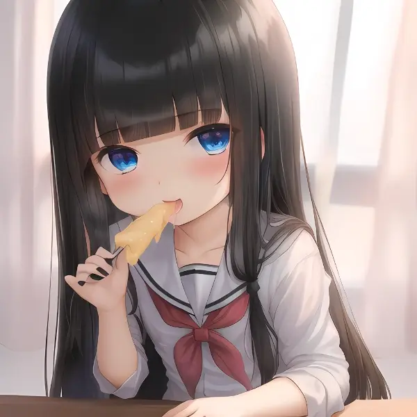 チーズを食べてる子