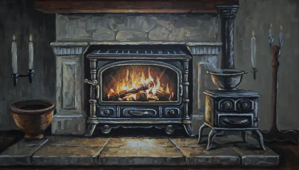 人形劇風の暖炉の部屋
