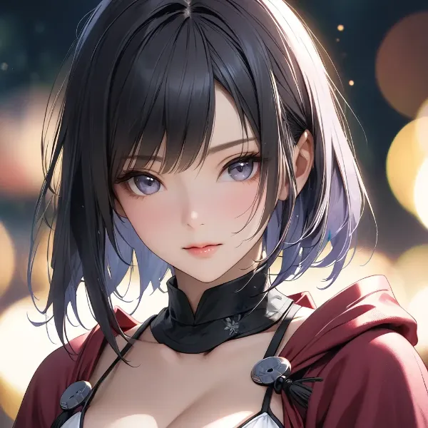 夜の光に浮かぶ紫瞳の少女