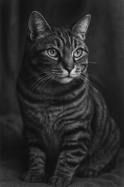 影の守護者、縞猫の静かなる視線