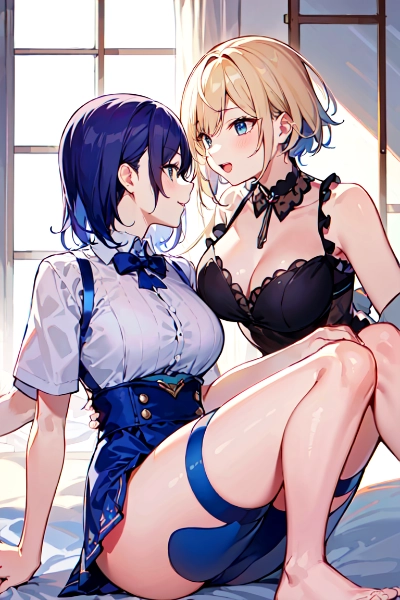 見つめ合う２人の女の子