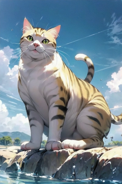 浜辺の猫