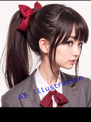 ポニーテール美少女　単発画像／実写風