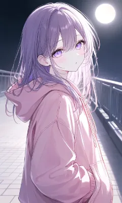 月明かりに照らされて