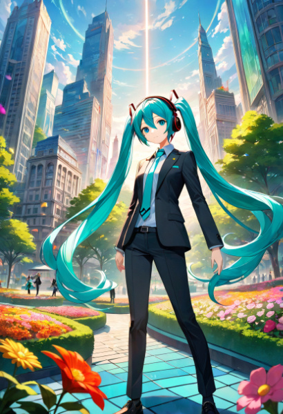 クールなスーツ姿のミク