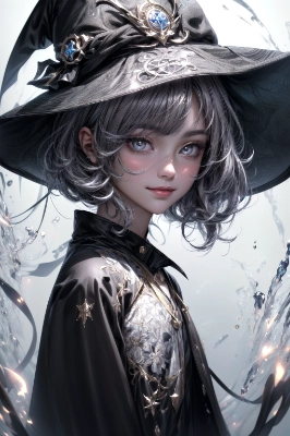 Witch Face Up Beautiful Gray Hair