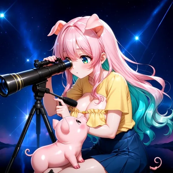 星空を眺める痛豚さん