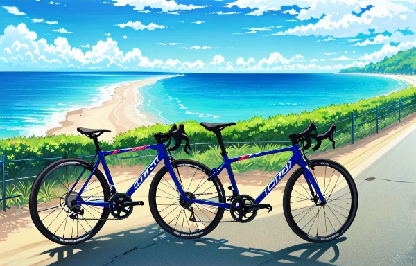 二人乗り自転車のオーシャンビュー